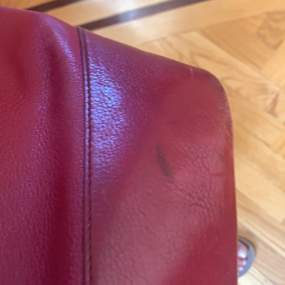 TORY BURCH CHERRY RED MICHELLE TOTE BAG - Picture 7 of 15